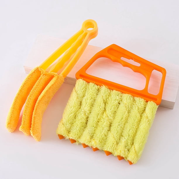 Juego de cepillos para limpiar persianas mini, Herramienta de limpieza de persianas amarillo