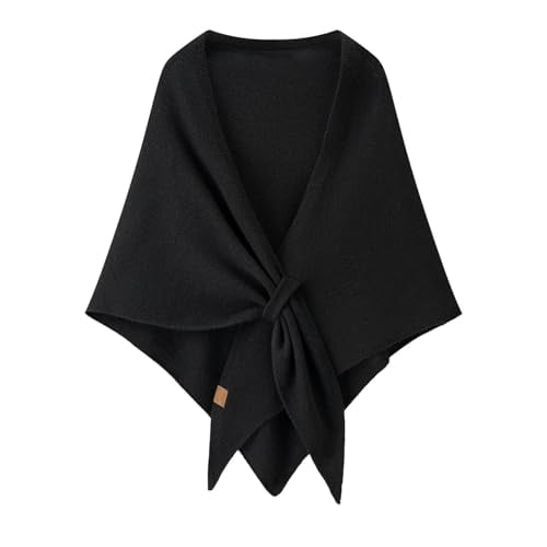 Women's Solid Color Scarf Shawl, Comfortable Knitted Fleece Shawl Wraps