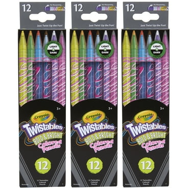 Crayola Bold & Bright Twistables Colored Pencils, 12 Per Pack, 3 Packs