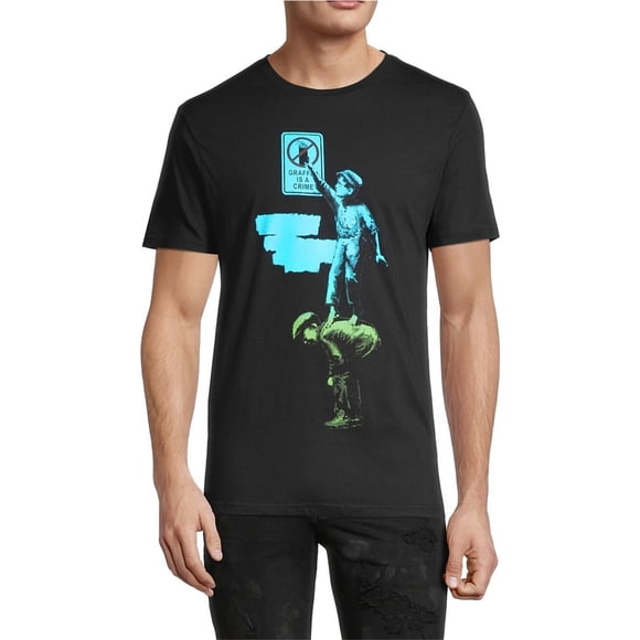 Elevenparis Hombres Niños Graffiti Graphic T-Shirt negro S