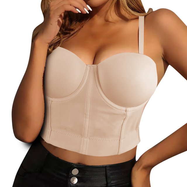 Draw String Top Tube Top Shirt Open Back Bra Solid Small Sling Detachable Shoulder Strap Bridesmaid Dancer Body Shaping Chest Wrapping