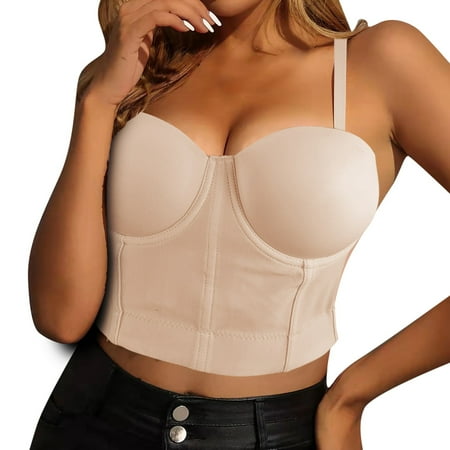 

fvwitlyh Bras for Women Sports Bra Corset Top Open Back Bra Solid Small Sling Detachable Shoulder Strap Bridesmaid Dancer Body Shaping Neon plus Size Tops