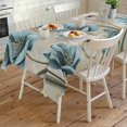 thumbnail image 4 of Spring Flowers Rectangle Tablecloth, Vintage Rustic Tulips Floral Butterfly Khaki Waterproof & StainResistant Tablecloth, Washable Oil-proof Table Cover for Dining/Party/Wedding/Buffet 54x108 In, 4 of 9