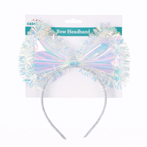 Iridescent Bow Headband, Bright Party Accessory for Parties and Events, by Way To Celebrate