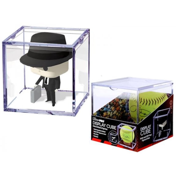 Softball  Figurine Clear Display Cube