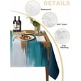 thumbnail image 3 of Abstract Teal Gold Tablecloth Square Table Cloth 54x54, Waterproof Outdoor Table Cloth Covers Decorative Table Protector, Green White Wall Art Textured Washable Table Cover for Kitchen Dinning Party, 3 of 8