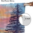 thumbnail image 6 of Forest Curtains Watercolor Misty Forest Orange Sunset Nature Scenery Colorful Art Print for Bedroom Living Room Decor Rod Pocket Blackout Window Drape 84x84in, 6 of 6