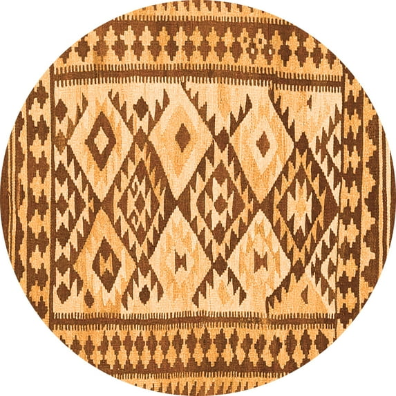 Ahgly Company Indoor Round Southwestern Orange Country Area Rugs, 5' Round