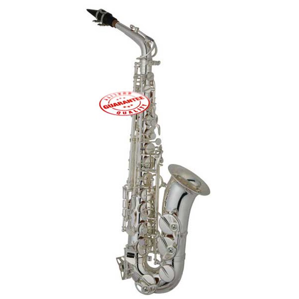 Hawk Student Nickel Plated Alto Saxophone with Case, Mouthpiece and Reed