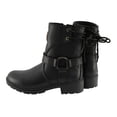 thumbnail image 6 of Milwaukee Leather MBL9313 Women's Black Leather Harness Zip-Up Motorcycle Rider Boots w/ Back Laces 10, 6 of 9