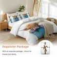 thumbnail image 7 of Highland Cattle Bedding Duvet Cover Set Twin Size 4 Pieces Farmhouse Cow Funny Animal Bedding Set with Zipper Closure, 1 Comforter Cover 68x86 Inches 1 Flat Sheet & 2 Pillow Cases, 7 of 7