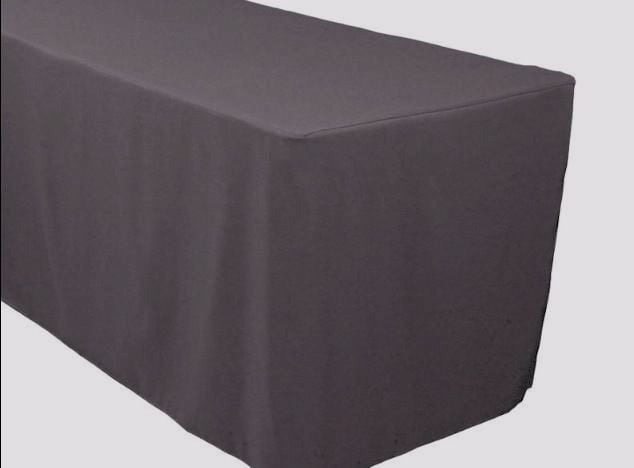 8' ft Fitted Polyester Table Cover Trade show Booth banquet DJ Tablecloth RED 