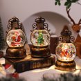 thumbnail image 4 of 1pc Vintage USB-Powered Self-Lit Snow Globe Music Box with Rotating Dome Lid - Twinkling Lights, Water-Filled Center Santa Claus/Nutcracker/Rudolph Figures Battery-Free PS Resin Christmas Tree Decor,, 4 of 5