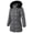 Darkgray, variant on Women's Long Winter Coats Thicken Fleece Lined Parka Down Puffer Jacket With Faux Fur Detachable Hood, Black L