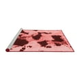 thumbnail image 2 of Ahgly Company Machine Washable Indoor Round Abstract Red Modern Area Rugs, 4' Round, 2 of 4