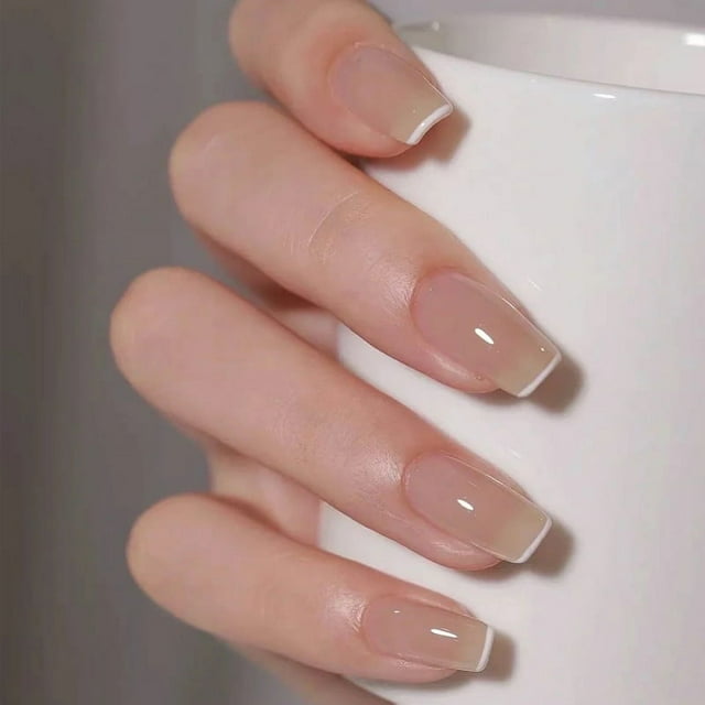 Uso de uñas, gel de gelatina terminado, rubor degradado chino, parche para uñas, pieza de uña falsa desmontable