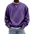 thumbnail image 2 of Mens Crewneck Sweatshirt Long Sleeves Casual Pullover Tops Loose Fit Soft Basic Sweatshirt, M, 2 of 3