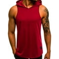 thumbnail image 1 of EIMELI Mens Bodybuilding Workout Sleeveless Summer Hoodie Tank Top Green, 1 of 4