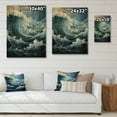 thumbnail image 4 of Designart "Furious Storm Over the Ocean IV" Nautical & Beach Print on Natural Pine Wood, 4 of 5