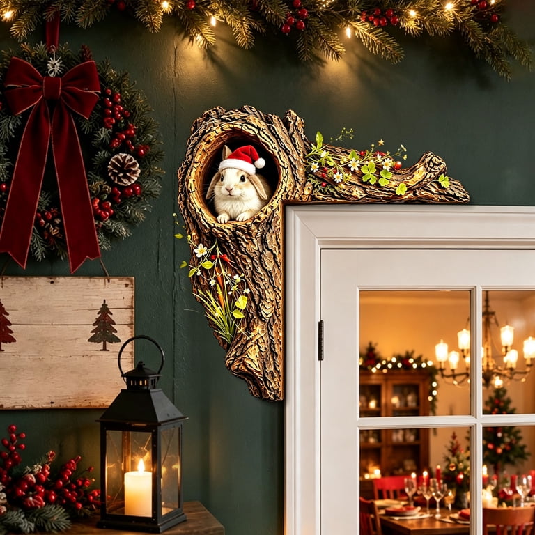 VANLOFE Forest Tree Hole Door Corner Decor L Shape Door Frame Ornament ...