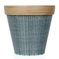 thumbnail image 3 of Alpine Corporation Gray/Tan Woven Style Planter with Drainage Hole-Large, 3 of 12