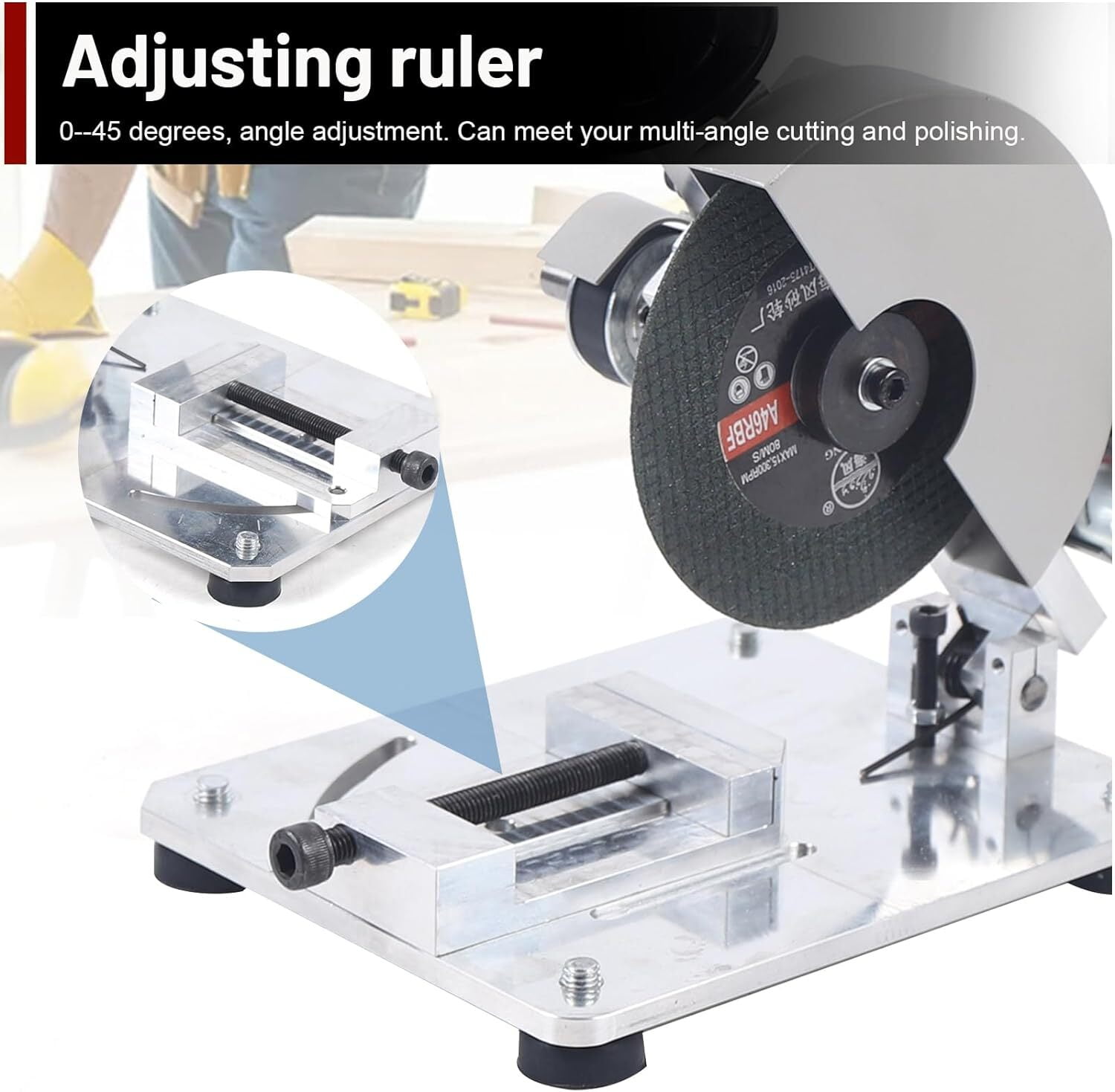 Mini Table Saw, 4in 0-45° Portable Table Saw Miter Saw Portable Small Hobby Chop Saw Cutting Machine Multifunctional Chop Saw for Soft metal Thin Stainless Wood