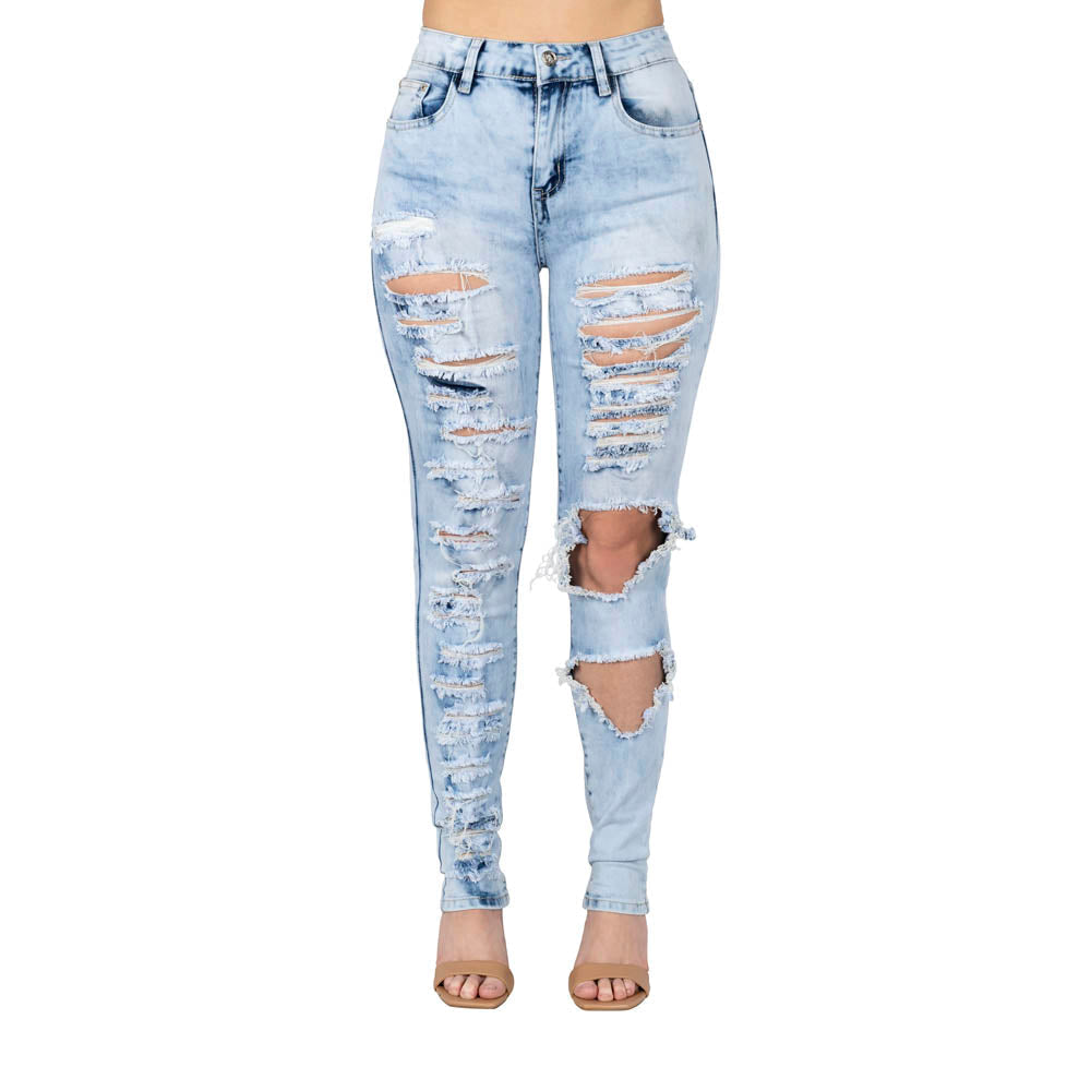 Blue Topic Women Rip \u0026 Repair Skinny 