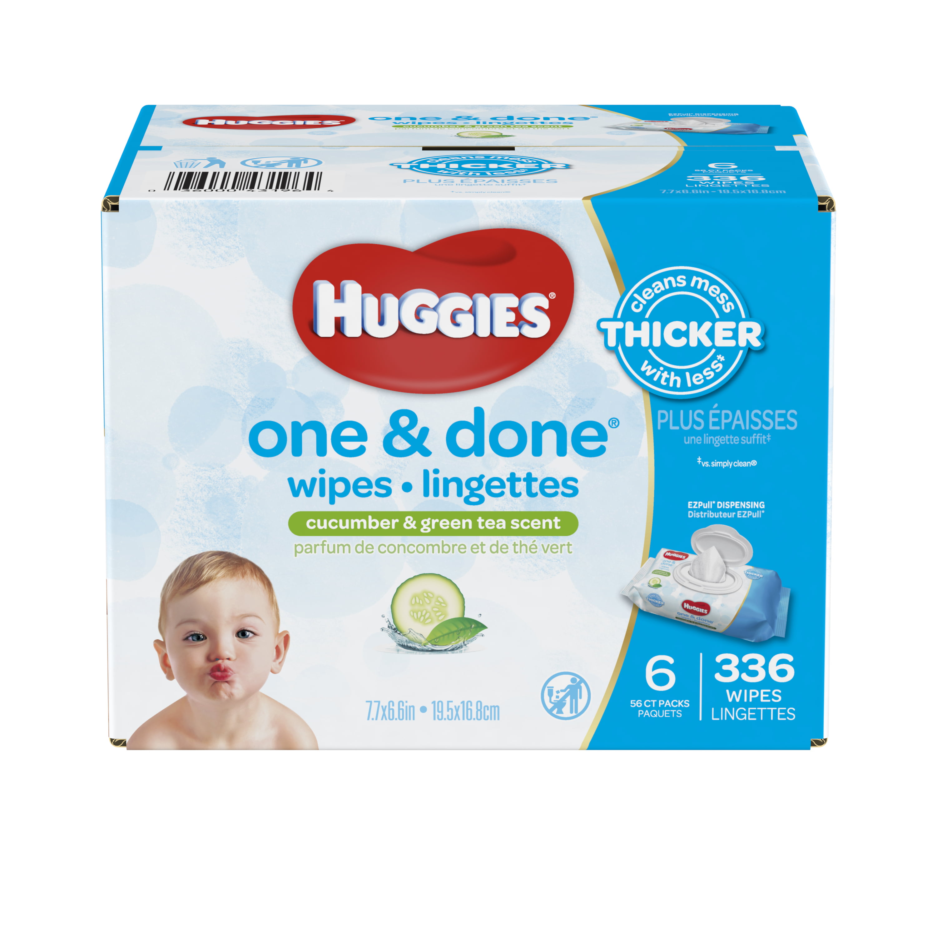 Cucumber and Green Tea 504 Count Huggies One and Done Refreshing Baby Wipes Packaging May Vary Refill 