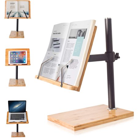 Book Stand Height Adjustable AIMTYD AIMTYD Upright Bamboo Book Stand ...