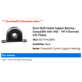 thumbnail image 2 of Drive Shaft Center Support Bearing - Compatible with 1965 - 1974 Chevy C30 Pickup 1966 1967 1968 1969 1970 1971 1972 1973, 2 of 2