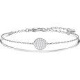 thumbnail image 1 of XYCCA Ginger Collection Women's Bangle Bracelet, Sparkling White Crystals with Rhodium Plated Band and Chain, 1 of 6