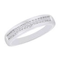 thumbnail image 2 of AFFY (0.16 cttw) Round Cut White Natural Diamond Wedding Men's Band Ring In 10k White Gold Ring Size-13, 2 of 2