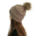 thumbnail image 3 of NARABB Women Winter/Spring Crochet Hat Knitted Beanie Hat With Faux Pom Warm Knit Skull Cap Beanie For Women, 3 of 4