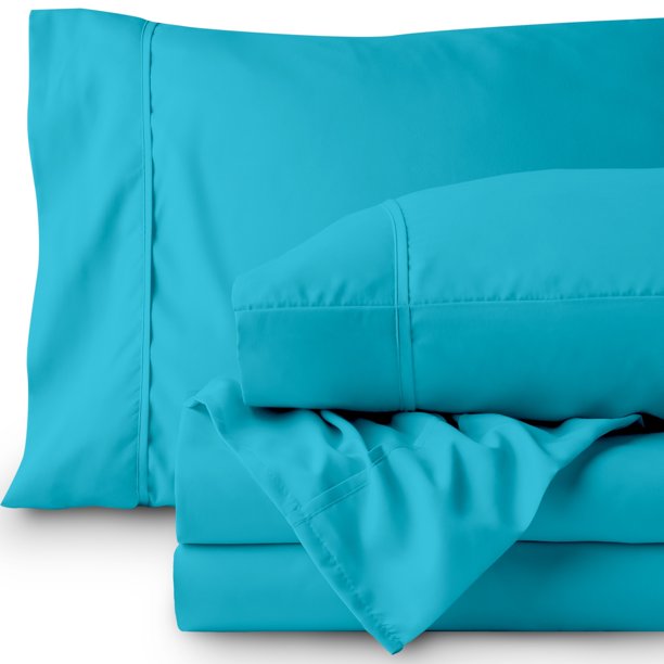 Aqua Blue, Microfiber Ivy Union Twin Extra Long Sheet Set, Twin XL