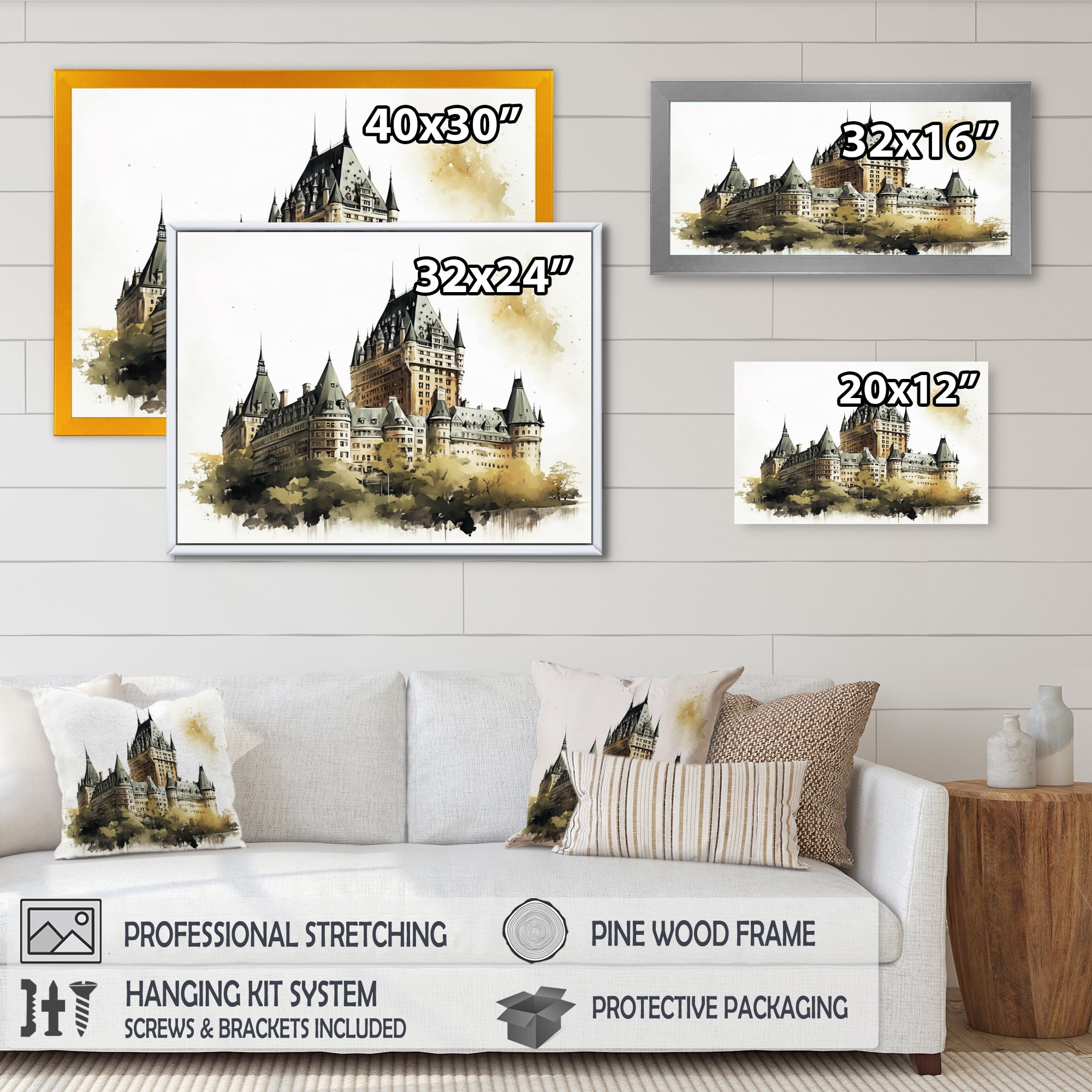 Designart Chateau Frontenac In Quebec Canvas Wall Art
