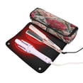thumbnail image 3 of Hair Tool Organizer Bag with Heat Resistant Mat Removable Travel Storage Case for Hot Air Brushes Curling Irons Pink and Red Peonies, 3 of 8