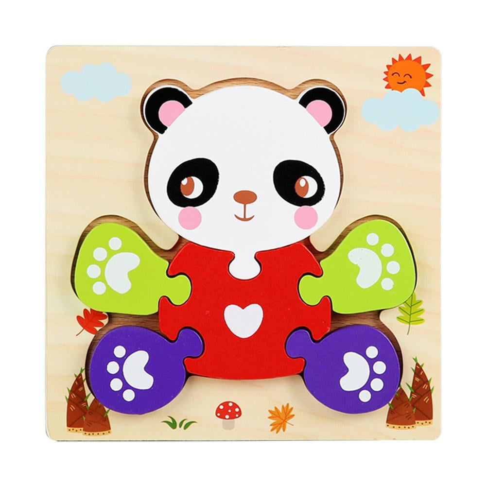 Wooden Puzzle 3D Puzzle Games Colourful Animal Puzzle For Children