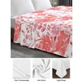 thumbnail image 6 of Red Pink Flowers California King Size Flat Sheet, Wrinkleproof & Fadeproof Cooling Flat Bed Sheet Only, Watercolor Summer Botanical Floral Breathable Soft Bedding Top Sheets 108 x 98 Inches, 6 of 8
