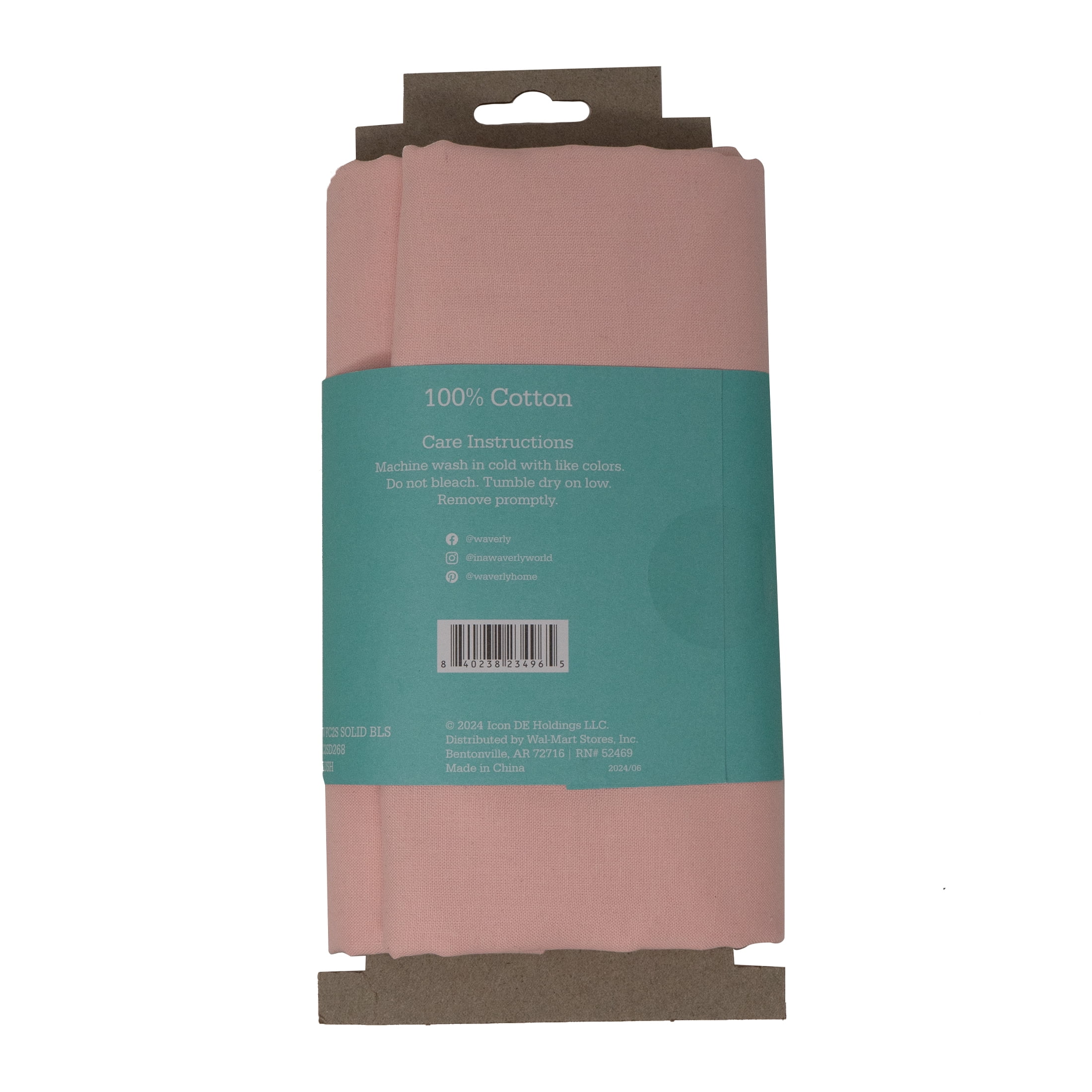 (2 pack) Waverly Inspirations 2 Yard Cut 100% Cotton Solids Fabric, Blush, 44" Wide for Quilting & Sewing