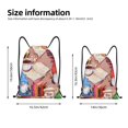 thumbnail image 2 of Xecao Gnomes Books Tea Cups Pattern Sports Drawstring Backpack - String Swim Gym Bag with Wet Proof Pocket for Women&Men-Medium, 2 of 6