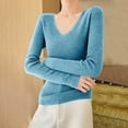 thumbnail image 4 of yillto Lightweight Sweaters for Womens Soft Knit Long Sleeve V Neck Sweater Fall Slim Fashion Outfits, 4 of 7