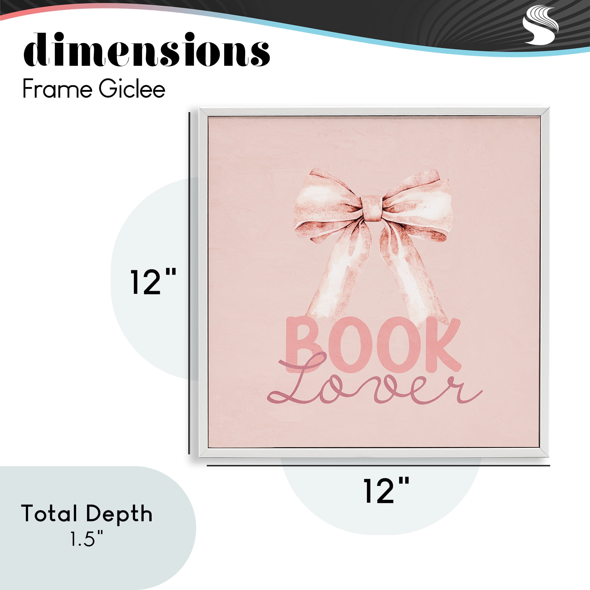 Blush Pink Book Lover White Framed Giclee Art, design by Kim Allen