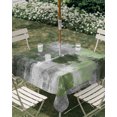 thumbnail image 2 of Sage Green Grey Outdoor Tablecloth with Umbrella Hole, Abstract Art Oil Painting Modern Geometric Spillproof Waterproof Outdoor Table Cover, Patio Tablecloths for Party/Garden/Picnic, Square 60"x60", 2 of 9