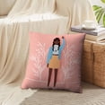 thumbnail image 4 of LALILO Throw Pillow Covers Young Beautiful Afro Girl Character Cushion Cover 18" x 18", 2 Pack, 4 of 6