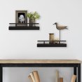 thumbnail image 2 of Melannco Set of 2 18-inch Distressed Black with Metal Railing Shelf, 2 of 6