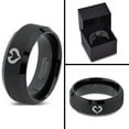 thumbnail image 4 of Tungsten Horse Love Heart Shaped Equestrian Horses Band Ring 8mm Men Women Comfort Fit Black Beveled Edge Brushed Polished, 4 of 4