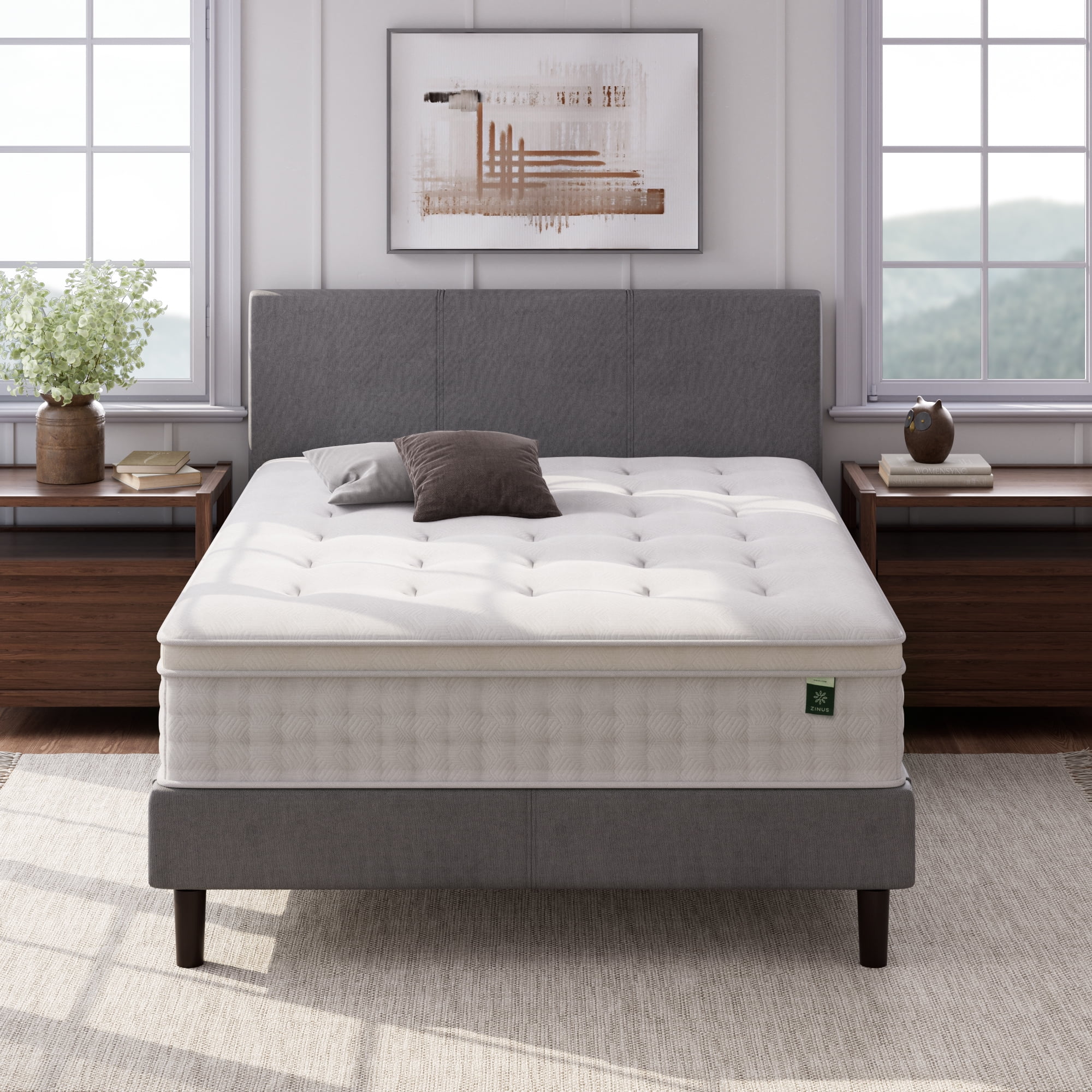 Zinus Euro Top 12" Hybrid Mattress - Comfort Foam and Pocket Spring, Adult, California King