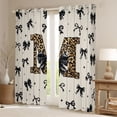 thumbnail image 2 of Feelyou Leopard Print M Blackout Curtains Set of 2 (52x84 Each), Bowknot Window Curtains, 2 of 6