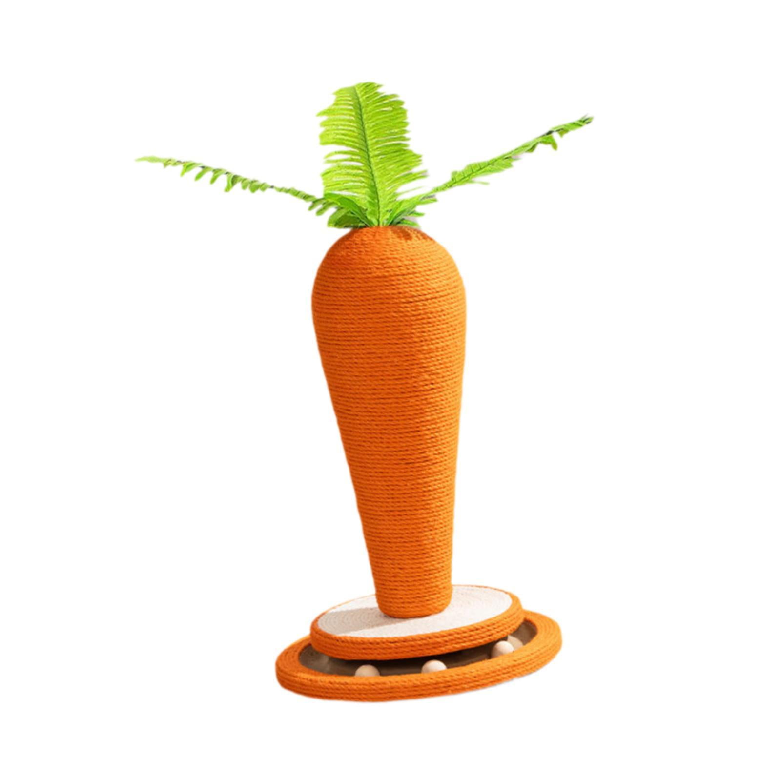 balikha Cat Scratch Post Cat Scratcher Post Bed Carrot Shape Pet Supplies Cat Climbing Frame for Playing Lounging for Cat and Kittens
