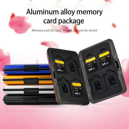 sunsanly Memory Card Box Anti-skimming Anti-drop Tight Fit Card Buckle Closure 8 Card Slots SD/TF Card Storage Memory Card Box Home Supply